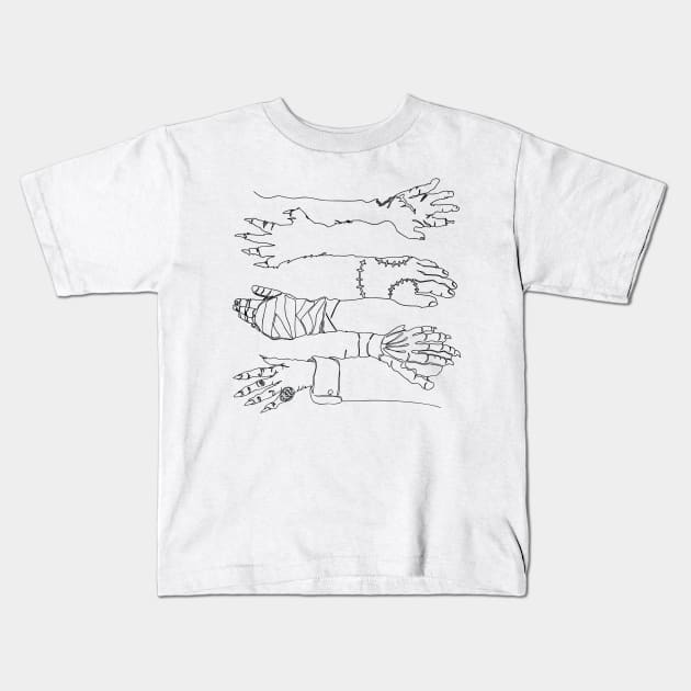 Horror Hands Kids T-Shirt by bortwein